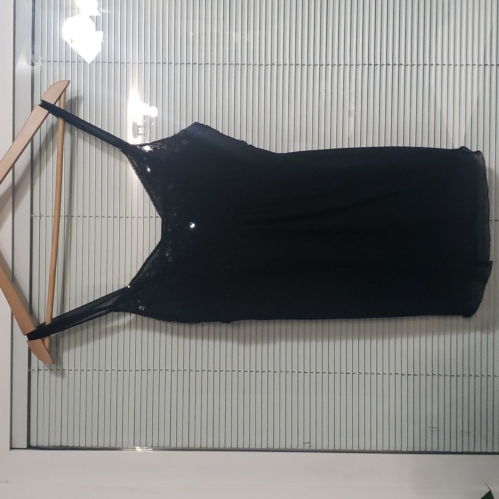 Express Black Beaded Dress Top size M